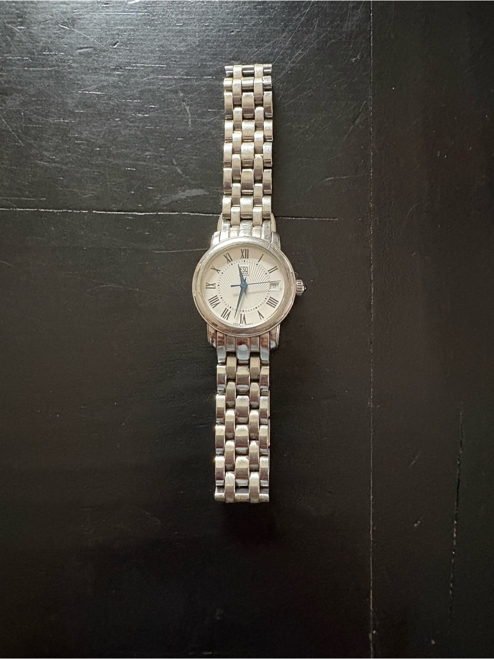 Silver Women's Bracelet Watch with White Dial